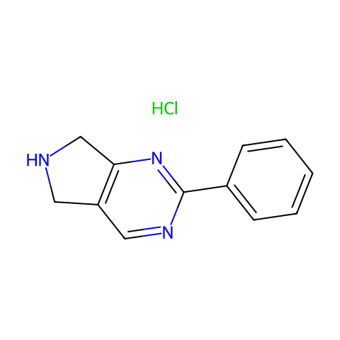 2-苯基-6,7-二氢-5H-吡咯并[3,4-D]嘧啶盐酸盐结构图