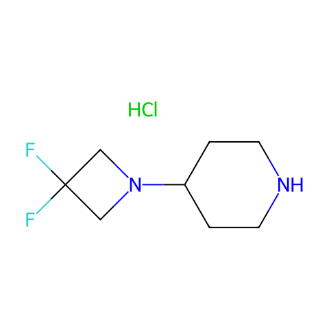 4-(3,3-二氟氮杂环丁烷-1-基)哌啶盐酸盐结构图