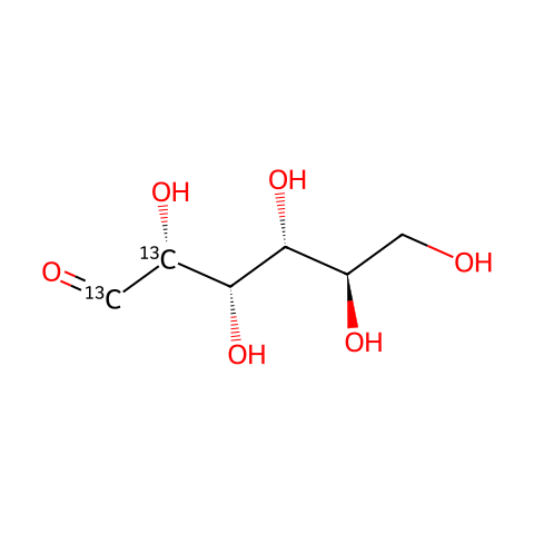 D-葡萄糖-1,2-13C2结构图