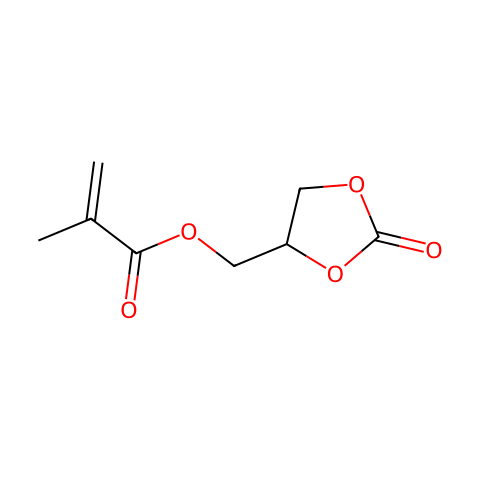 甲基丙烯酸(2-氧代-1,3-二氧戊环-4-基)甲酯 (含稳定剂MEHQ)结构图