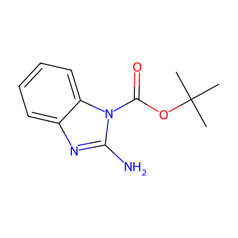 2-氨基-1H-苯并[d]咪唑-1-羧酸叔丁酯结构图