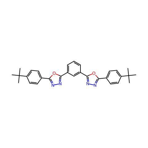 2,2'-(1,3-苯基)二[5-(4-叔丁基苯基)-1,3,4-噁二唑]结构图