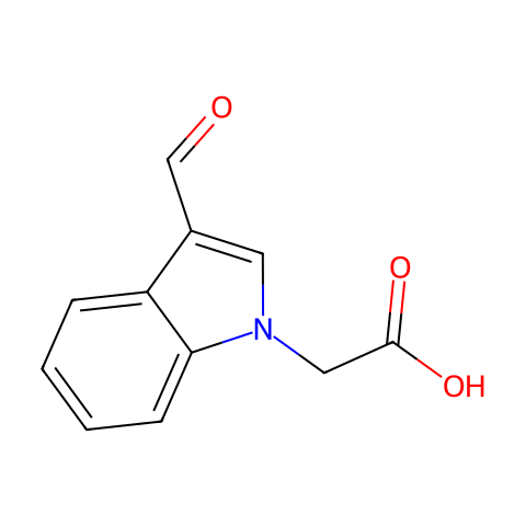 N-乙酸-3-吲哚甲醛结构图