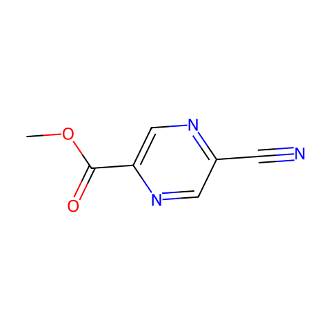 Pyrazinecarboxylic acid, 5-cyano-, methyl ester (9CI)结构图