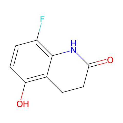 8-fluoro-5-hydroxy-1,2,3,4-tetrahydroquinolin-2-one结构图