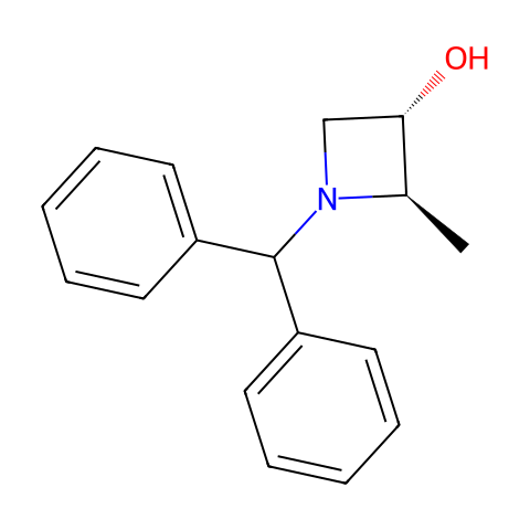 (2R,3S)-1-(diphenylmethyl)-2-methylazetidin-3-ol结构图