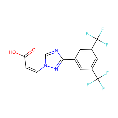 (2Z)-3-[3-[3,5-Bis(trifluoromethyl)phenyl]-1H-1,2,4-triazol-1-yl]-2-propenoic acid结构图