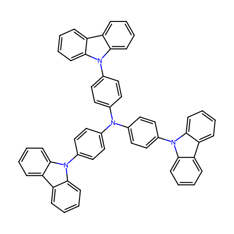 三(4-咔唑-9-基苯基)胺结构图