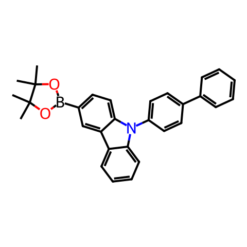 9-[1,1-联苯]4-基-3-(4,4,5,5-四甲基)-1,3,2-硼酸-2-基-9H-咔唑结构图