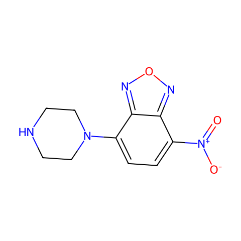 4-硝基-7-哌嗪苯并氧杂噁二唑结构图