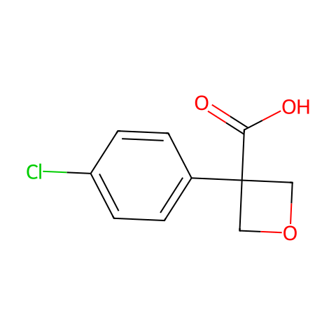 3-(4-chlorophenyl)oxetane-3-carboxylic acid结构图