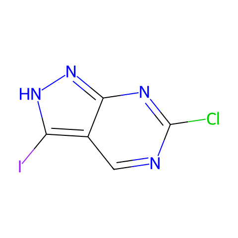6-Chloro-3-iodo-1H-pyrazolo[3,4-d]pyrimidine结构图