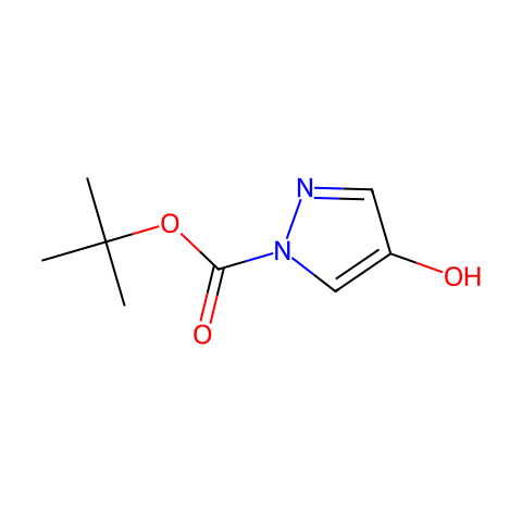 tert-butyl 4-hydroxy-1H-pyrazole-1-carboxylate结构图