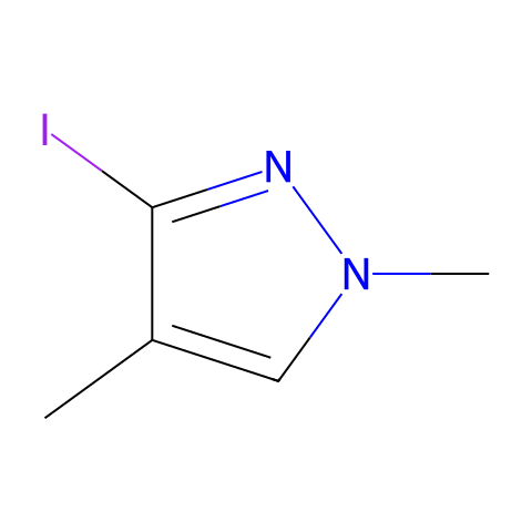 3-Iodo-1,4-dimethyl-1H-pyrazole结构图