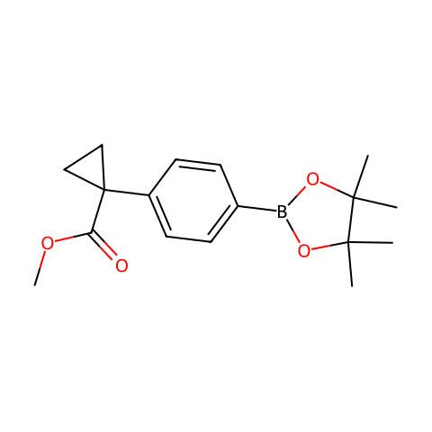 Methyl 1-[4-(4,4,5,5-tetramethyl-1,3,2-dioxaborolan-2-yl)phenyl]cyclopropanecarboxylate结构图