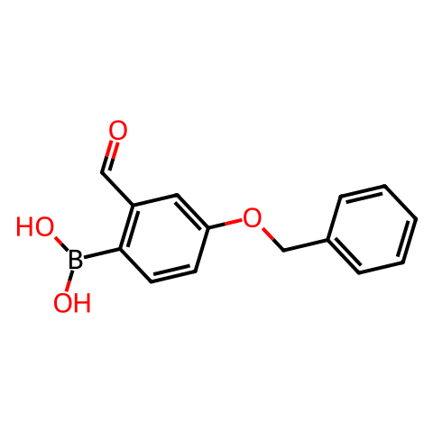 4-苄氧基-2-甲酰基苯硼酸 (含有数量不等的酸酐)结构图