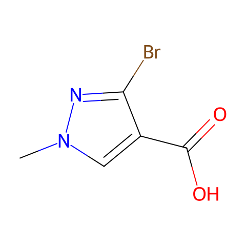 3-Bromo-1-methyl-1H-pyrazole-4-carboxylic acid结构图