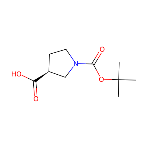 (S)-1-Boc-吡咯烷-3-甲酸结构图