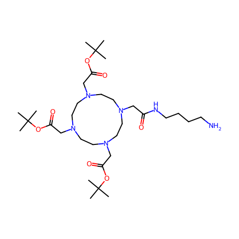 tert-butyl 2-(4-{[(4-aminobutyl)carbamoyl]methyl}-7,10-bis[2-(tert-butoxy)-2-oxoethyl]-1,4,7,10-tetraazacyclododecan-1-yl)acetate结构图