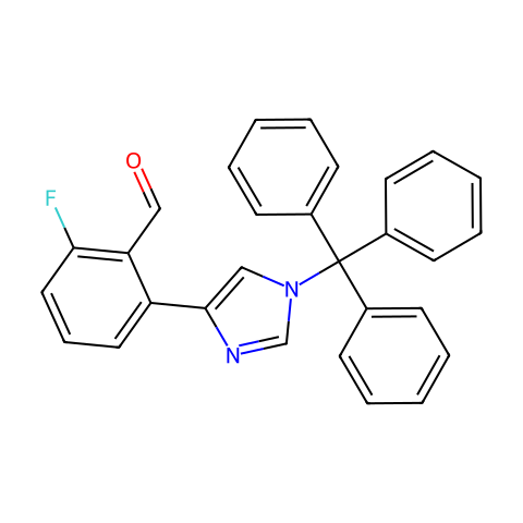 2-Fluoro-6-[1-(triphenylmethyl)-1H-imidazol-4-yl]benzaldehyde结构图
