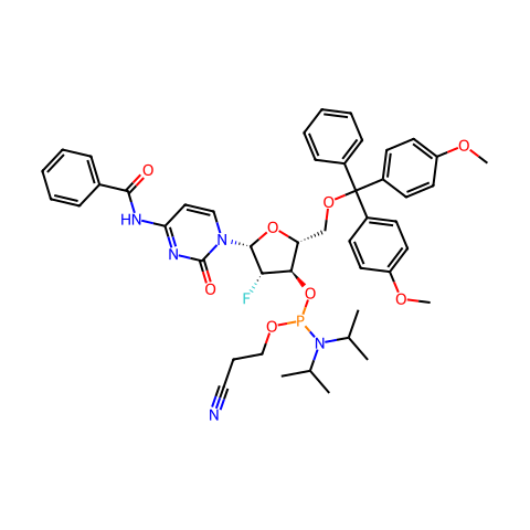 2’-Fluoro-2’-deoxy-ara-C(Bz)-3’-phosphoramidite结构图
