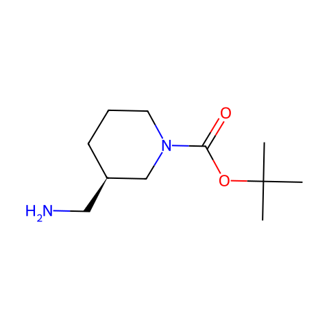 (R)-3-氨基甲基-1-Boc-哌啶结构图