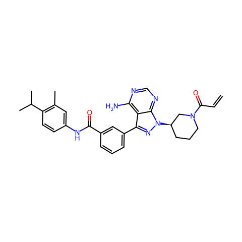 (R)-3-[1-(1-Acryloylpiperidin-3-yl)-4-amino-1H-pyrazolo[3,4-d]pyrimidin-3-yl]-N-(4-isopropyl-5-methy结构图