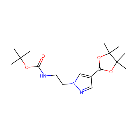 tert-butyl (2-(4-(4,4,5,5-tetramethyl-1,3,2-dioxaborolan-2-yl)-1H-pyrazol-1-yl)ethyl)carbamate结构图