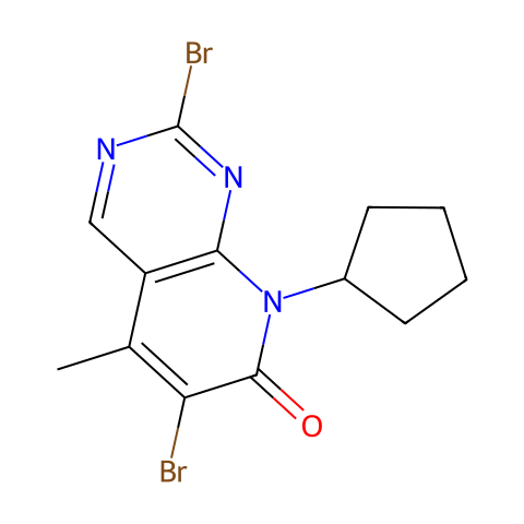 Pyrido[2,3-d]pyrimidin-7(8H)-one, 2,6-dibromo-8-cyclopentyl-5-methyl-结构图