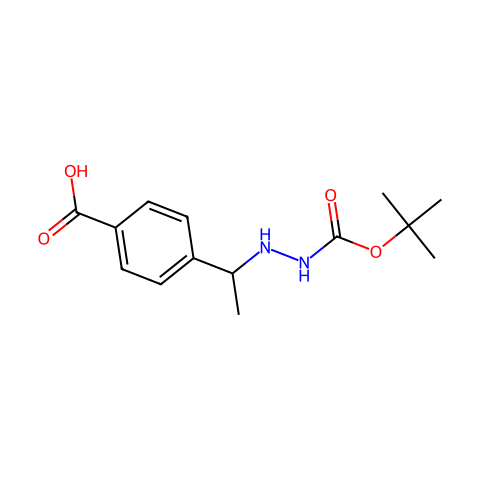 4-(1-(2-(tert-butoxycarbonyl)hydrazinyl)ethyl)benzoic acid结构图