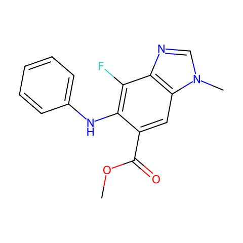 methyl 4-fluoro-1-methyl-5-(phenylamino)-1H-benzo[d]imidazole-6-carboxylate结构图