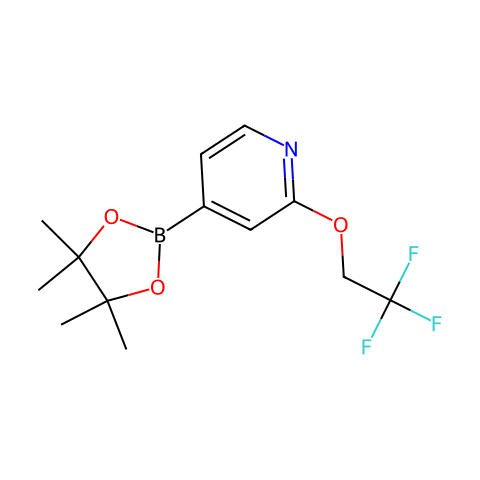 4-(4,4,5,5-Tetramethyl-1,3,2-dioxaborolan-2-yl)-2-(2,2,2-trifluoroethoxy)pyridine结构图