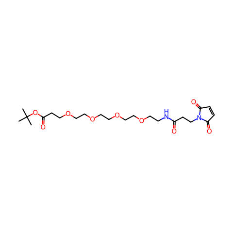 马来酰亚胺-C₂-酰胺-PEG4-羧酸叔丁酯结构图