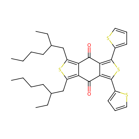 1,3-双(2-乙基己基)-5,7-二(噻吩-2-基)苯并[1,2-c:4,5-c']二噻吩-4,8-二酮结构图