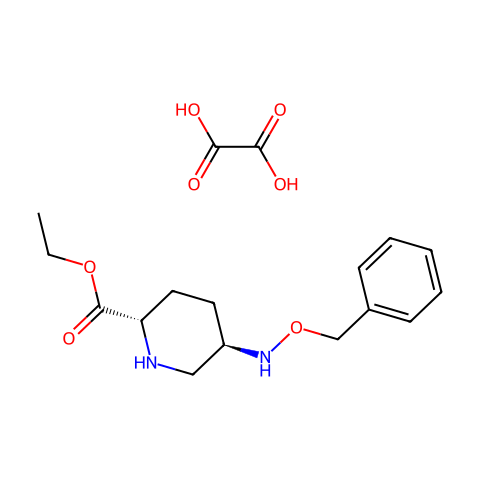2-Piperidinecarboxylic acid, 5-[(phenylmethoxy)amino]-, ethyl ester, (2S,5R)-, ethanedioate (1:1)结构图