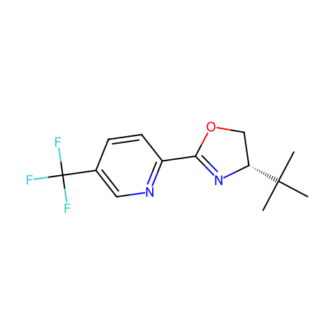 2-[（4S）-4-叔丁基-4,5-二氢-2-恶唑基]-5-（三氟甲基）吡啶结构图