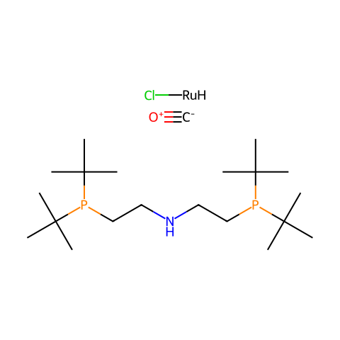 羰基氯氢[二（2-二叔丁基膦乙基）胺]钌（II）结构图