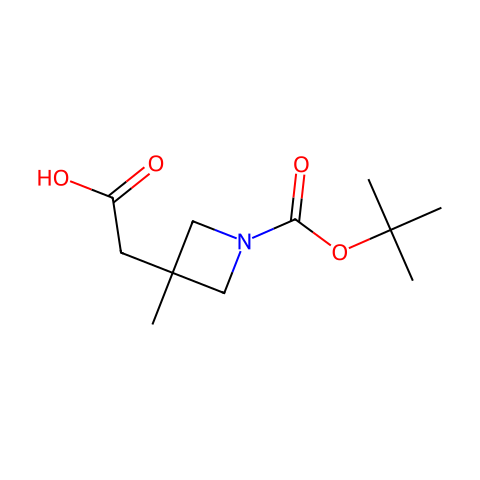 2-(1-(Tert-Butoxycarbonyl)-3-Methylazetidin-3-Yl)Acetic Acid结构图