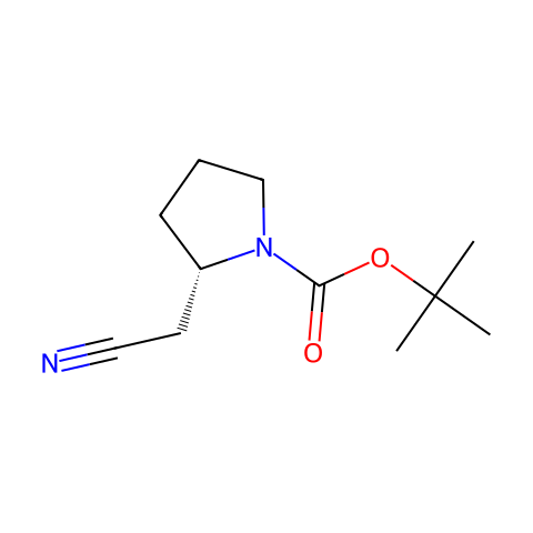 (S)-2-(氰基甲基)吡咯烷-1-甲酸叔丁酯结构图