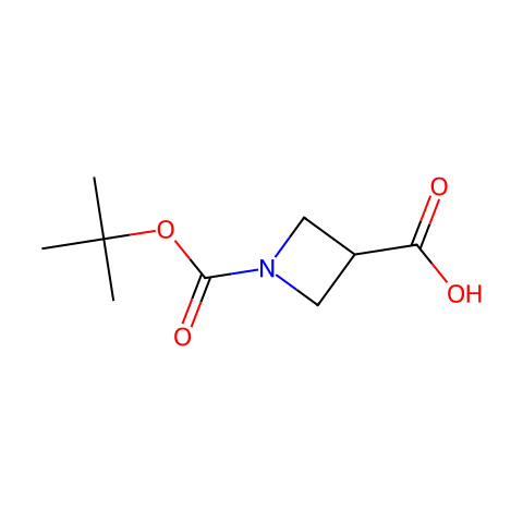 1-N-Boc-3-吖丁啶羧酸结构图