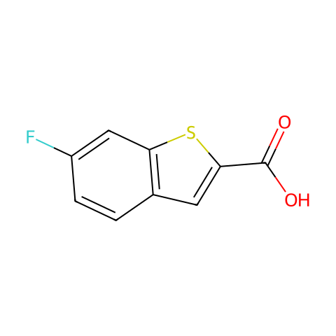 6-氟-1-苯并噻吩-2-羧酸结构图