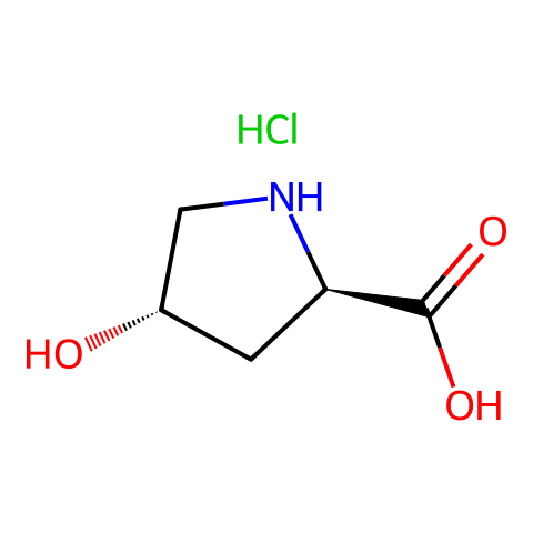 反式-4-羟基-D-脯氨酸盐酸盐结构图