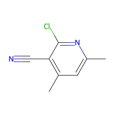 2-氯-4,6-二甲基吡啶-3-甲腈结构图