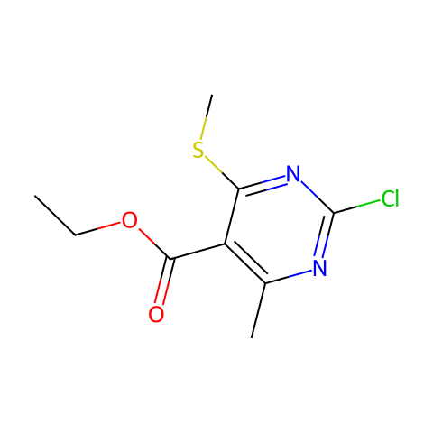 ethyl 2-chloro-4-methyl-6-methylsulfanyl-pyrimidine-5-carboxylate结构图