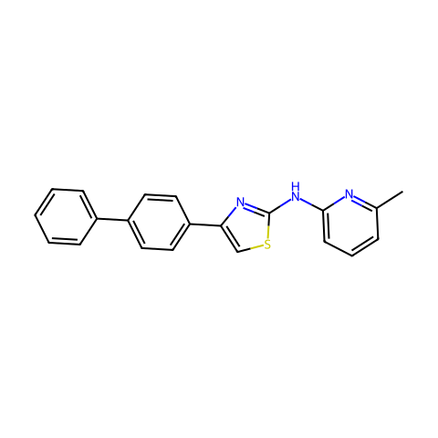 4-([1,1'-biphenyl]-4-yl)-N-(6-methylpyridin-2-yl)thiazol-2-amine结构图