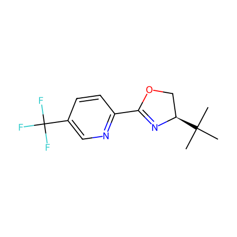 2-[（4R）-4-叔丁基-4,5-二氢-2-恶唑基]-5-（三氟甲基）吡啶结构图