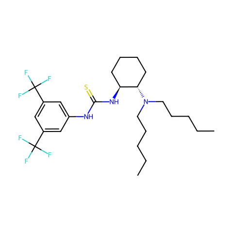 N-[3,5-双（三氟甲基）苯基]-N''-[（1S，2S）-2-（二戊基氨基）环己基]硫脲结构图