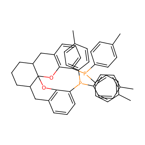 1,1'-[(5aR,8aR,14aR)-5a,6,7,8,8a,9-六氢-5H-[1]苯并吡喃并[3,2-d]氧杂蒽-1,13-二基]双[1,1-二(4-甲基苯基)膦]结构图