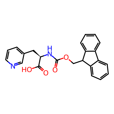 Fmoc-β-(3-吡啶基)-D-Ala-OH结构图