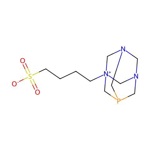 4-（（1R，3R，5S，7R）-1,3,5-三氮杂-7-磷金刚烷-1-ium-1-基）丁烷-1-磺酸盐结构图